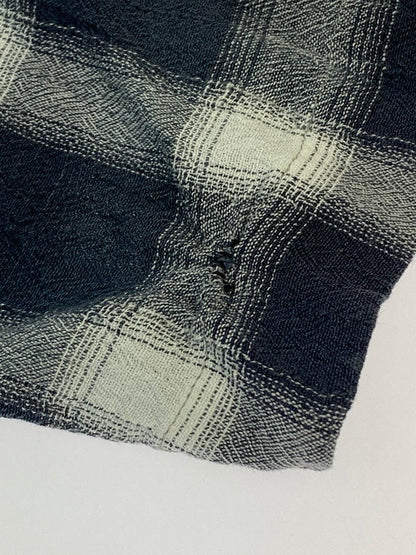 【中古品】【メンズ】 ISSEY MIYAKE イッセイミヤケ 80's OMBRE CHECK PULLOVER S/S SHIRT VINTAGE 80年代 オンブレチェック プルオーバー ショートスリーブシャツ 半袖 トップス ヴィンテージ 140-251201-kk-45-min サイズ：M カラー：ネイビー 万代Net店