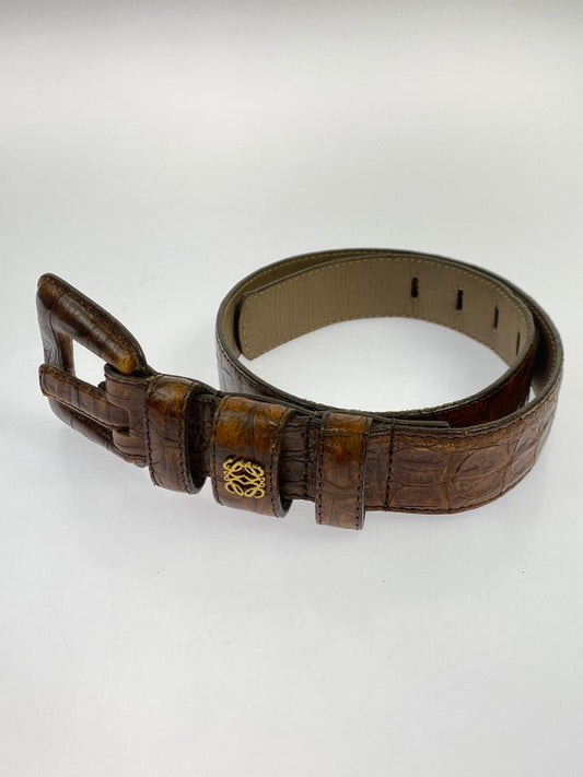 【中古品】【メンズ】 OLD LOEWE オールド ロエベ ANAGRAM LEATHER BELT アナグラム レザー ベルト ヴィンテージ 183-251130-em-54-min カラー：ブラウン 万代Net店
