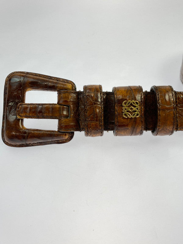 【中古品】【メンズ】 OLD LOEWE オールド ロエベ ANAGRAM LEATHER BELT アナグラム レザー ベルト ヴィンテージ 183-251130-em-54-min カラー：ブラウン 万代Net店