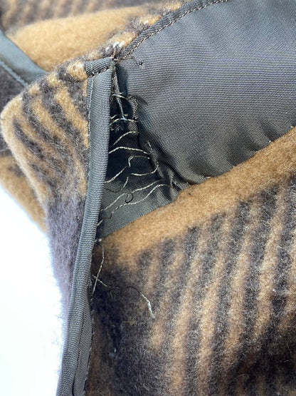 【中古品】【メンズ】 COMME DES GARCONS HOMME PLUS コムデギャルソンオムプリュス THE TREE OF YOUTH期 WOOL CHECK COAT PL-J092 ウール チェック コート メンズ アウター ジャケット 140-251130-em-41-min サイズ：XS カラー：ブラウン 万代Net店