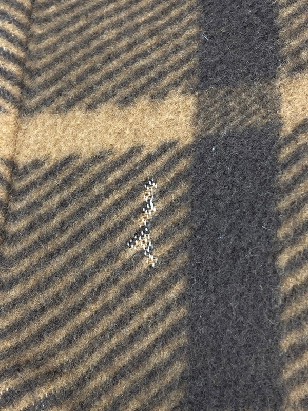 【中古品】【メンズ】 COMME DES GARCONS HOMME PLUS コムデギャルソンオムプリュス THE TREE OF YOUTH期 WOOL CHECK COAT PL-J092 ウール チェック コート メンズ アウター ジャケット 140-251130-em-41-min サイズ：XS カラー：ブラウン 万代Net店