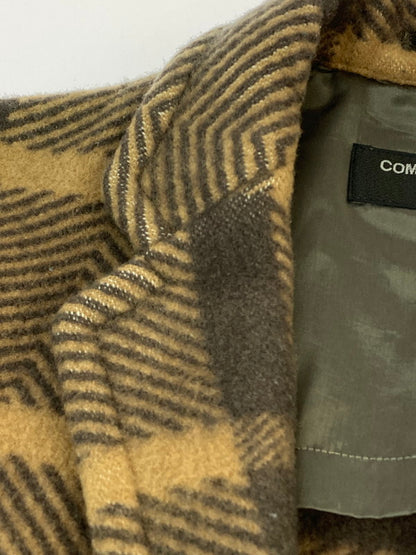 【中古品】【メンズ】 COMME DES GARCONS HOMME PLUS コムデギャルソンオムプリュス THE TREE OF YOUTH期 WOOL CHECK COAT PL-J092 ウール チェック コート メンズ アウター ジャケット 140-251130-em-41-min サイズ：XS カラー：ブラウン 万代Net店