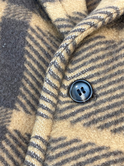 【中古品】【メンズ】 COMME DES GARCONS HOMME PLUS コムデギャルソンオムプリュス THE TREE OF YOUTH期 WOOL CHECK COAT PL-J092 ウール チェック コート メンズ アウター ジャケット 140-251130-em-41-min サイズ：XS カラー：ブラウン 万代Net店