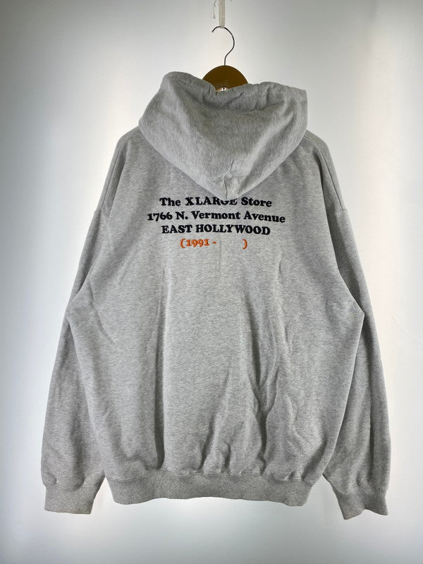 【中古品】【メンズ】 XLARGE エクストララージ 7STORE ADDRESS ZIP HOODED SWEAT 101224012035 ジップ フーディー スウェット メンズ トップス フルジップ パーカー 142-251205-em-26-min サイズ：XL カラー：ライトグレー 万代Net店