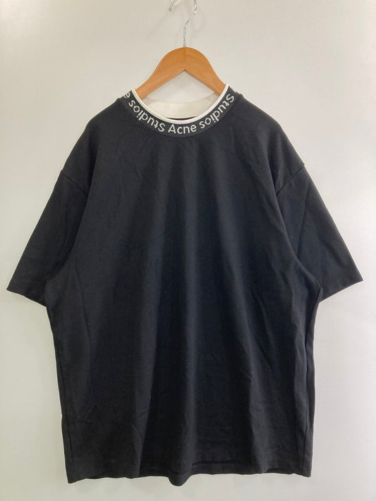 【中古品】【メンズ】 ACNE STUDIOS アクネストゥディオズ EXTORR LOGO RIB T-SHIRTS FN-MN-TSHI000119 ネック ロゴ プリント Tシャツ メンズ トップス 半袖 141-251130-em-23-min サイズ：ＸＬ カラー：ブラック 万代Net店