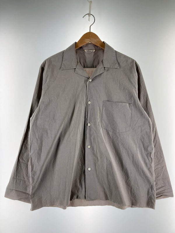 【中古品】【メンズ】 AURALEE オーラリー SELVEDGE WEATHER CLOTH SHIRTS A75501WC セルヴィッジ ウォーター クロス シャツ トップス 140-251204-jt-28-min サイズ：4 カラー：グレー/ホワイト ストライプ 万代Net店