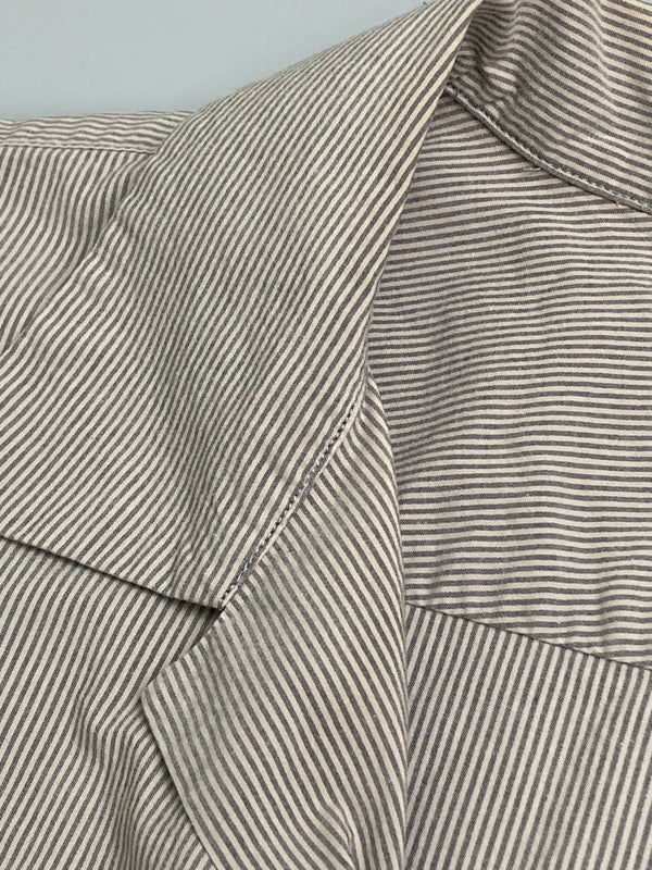 【中古品】【メンズ】 AURALEE オーラリー SELVEDGE WEATHER CLOTH SHIRTS A75501WC セルヴィッジ ウォーター クロス シャツ トップス 140-251204-jt-28-min サイズ：4 カラー：グレー/ホワイト ストライプ 万代Net店