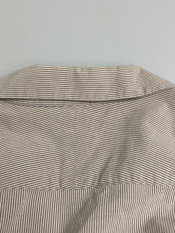 【中古品】【メンズ】 AURALEE オーラリー SELVEDGE WEATHER CLOTH SHIRTS A75501WC セルヴィッジ ウォーター クロス シャツ トップス 140-251204-jt-28-min サイズ：4 カラー：グレー/ホワイト ストライプ 万代Net店