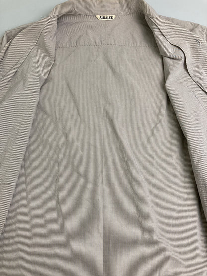 【中古品】【メンズ】 AURALEE オーラリー SELVEDGE WEATHER CLOTH SHIRTS A75501WC セルヴィッジ ウォーター クロス シャツ トップス 140-251204-jt-28-min サイズ：4 カラー：グレー/ホワイト ストライプ 万代Net店