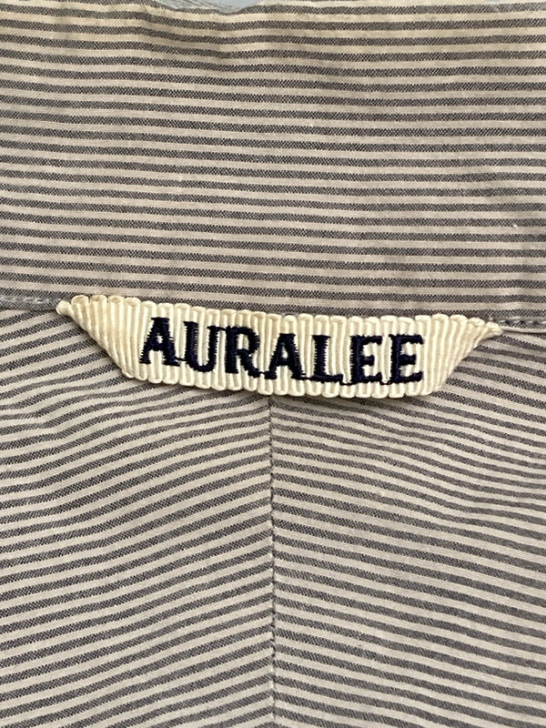 【中古品】【メンズ】 AURALEE オーラリー SELVEDGE WEATHER CLOTH SHIRTS A75501WC セルヴィッジ ウォーター クロス シャツ トップス 140-251204-jt-28-min サイズ：4 カラー：グレー/ホワイト ストライプ 万代Net店