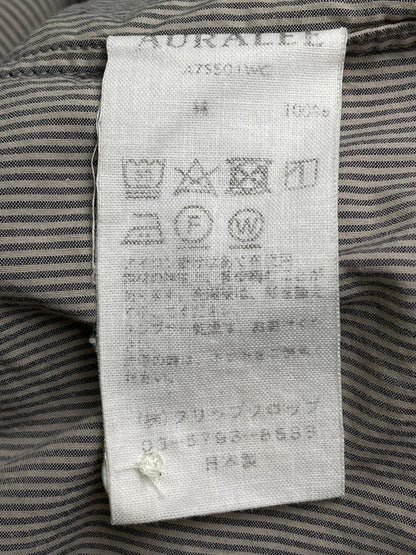 【中古品】【メンズ】 AURALEE オーラリー SELVEDGE WEATHER CLOTH SHIRTS A75501WC セルヴィッジ ウォーター クロス シャツ トップス 140-251204-jt-28-min サイズ：4 カラー：グレー/ホワイト ストライプ 万代Net店