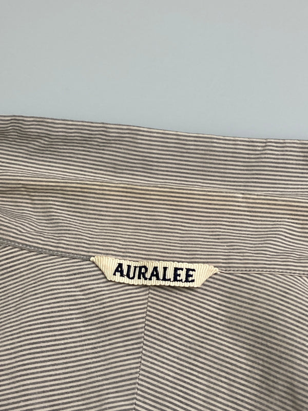 【中古品】【メンズ】 AURALEE オーラリー SELVEDGE WEATHER CLOTH SHIRTS A75501WC セルヴィッジ ウォーター クロス シャツ トップス 140-251204-jt-28-min サイズ：4 カラー：グレー/ホワイト ストライプ 万代Net店