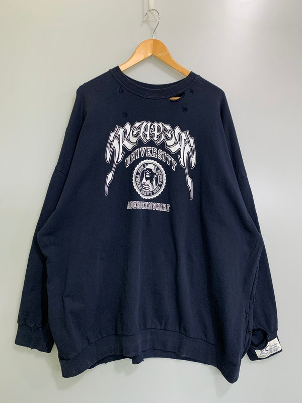 【中古品】【メンズ】 RAF SIMONS ラフシモンズ 22SS DESTROYED CREWNECK SWEATER SREAPERS 221-M167 デストロイ クルーネックスウェット トップス トレーナー 141-251201-kk-35-min サイズ：2 カラー：ネイビー 万代Net店