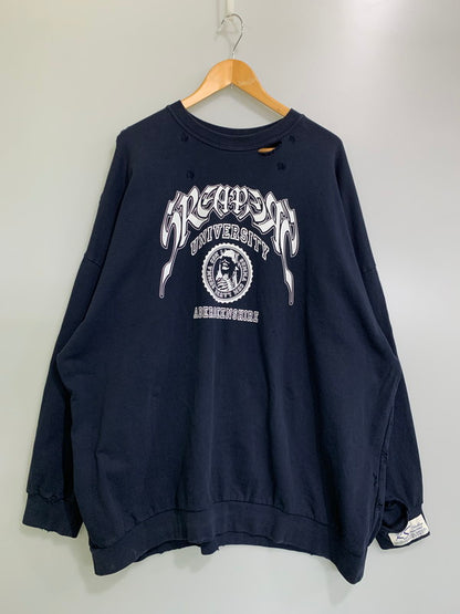 【中古品】【メンズ】 RAF SIMONS ラフシモンズ 22SS DESTROYED CREWNECK SWEATER SREAPERS 221-M167 デストロイ クルーネックスウェット トップス トレーナー 141-251201-kk-35-min サイズ：2 カラー：ネイビー 万代Net店