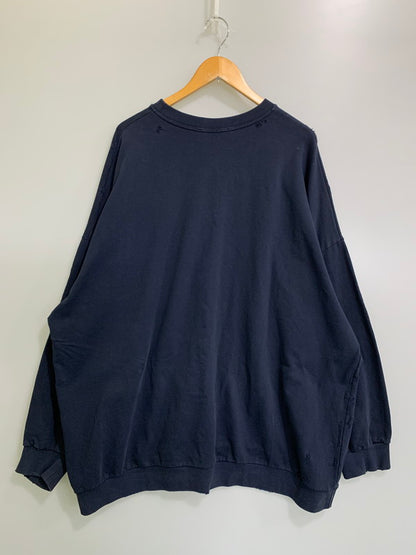 【中古品】【メンズ】 RAF SIMONS ラフシモンズ 22SS DESTROYED CREWNECK SWEATER SREAPERS 221-M167 デストロイ クルーネックスウェット トップス トレーナー 141-251201-kk-35-min サイズ：2 カラー：ネイビー 万代Net店
