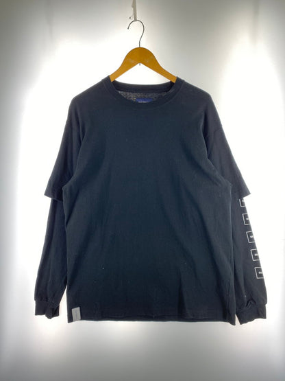 【中古品】【メンズ】 DESCENDANT ディセンダント MILITIA LAYERED LS TEE ミリティアレイヤードロングススリーブ Tシャツ 142-260110-zi-10-min サイズ：3 カラー：ブラック 万代Net店
