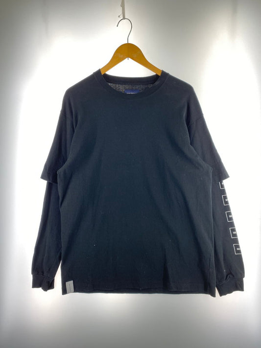 【中古品】【メンズ】 DESCENDANT ディセンダント MILITIA LAYERED LS TEE ミリティアレイヤードロングススリーブ Tシャツ 142-260110-zi-10-min サイズ：3 カラー：ブラック 万代Net店