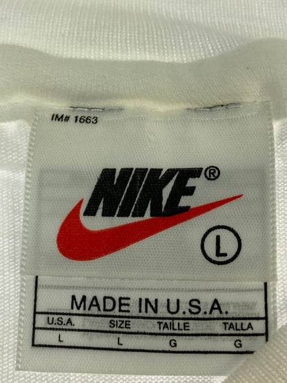 【中古品】【メンズ】 NIKE ナイキ JORDAN 復帰 TEE 90'S ジョーダン Tシャツ 半袖 アメリカ製 バスケットボール プリントＴ 146-251130-em-29-min サイズ：Ｌ カラー：ホワイト 万代Net店