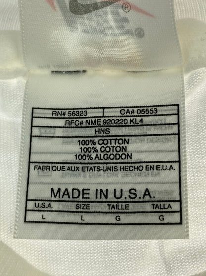 【中古品】【メンズ】 NIKE ナイキ JORDAN 復帰 TEE 90'S ジョーダン Tシャツ 半袖 アメリカ製 バスケットボール プリントＴ 146-251130-em-29-min サイズ：Ｌ カラー：ホワイト 万代Net店