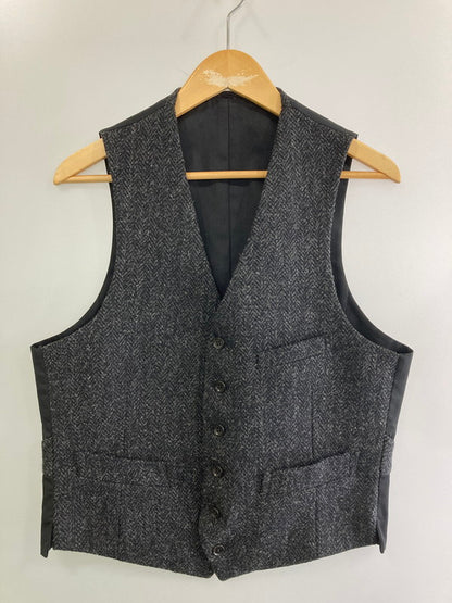 【中古美品】【メンズ】 HARRIS TWEED ハリスツイード OXFORD CLASSIC WOOL VEST 246201 オックスフォード クラシック ウールベスト トップス 141-251201-kk-63-min サイズ：M カラー：ブラック 万代Net店