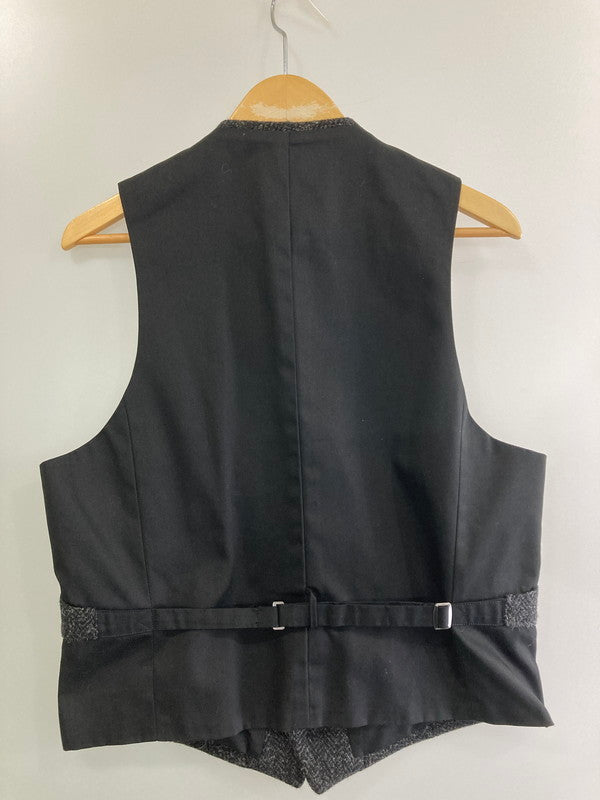 【中古美品】【メンズ】 HARRIS TWEED ハリスツイード OXFORD CLASSIC WOOL VEST 246201 オックスフォード クラシック ウールベスト トップス 141-251201-kk-63-min サイズ：M カラー：ブラック 万代Net店