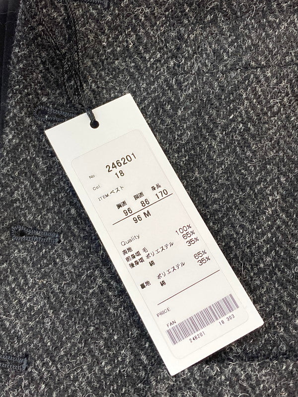 【中古美品】【メンズ】 HARRIS TWEED ハリスツイード OXFORD CLASSIC WOOL VEST 246201 オックスフォード クラシック ウールベスト トップス 141-251201-kk-63-min サイズ：M カラー：ブラック 万代Net店