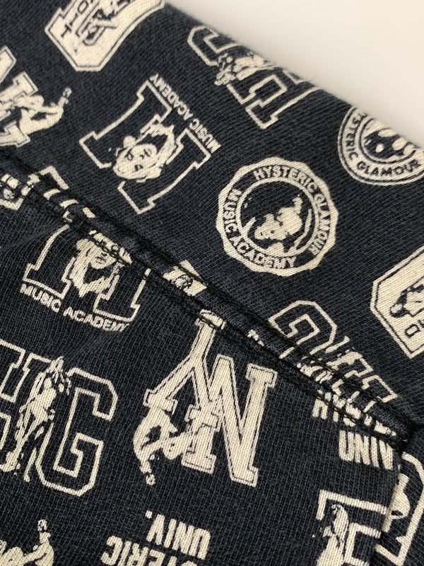 【中古品】【メンズ】 HYSTERIC GLAMOUR × DICKIES ヒステリックグラマ ディッキーズ COLLEGE-LEAGUE総柄 50周年コラボ TEE 半袖 Tシャツ ショートスリーブ 140-260812-hu-13-min サイズ：L カラー：ネイビー 万代Net店