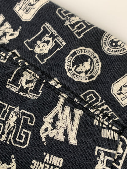 【中古品】【メンズ】 HYSTERIC GLAMOUR × DICKIES ヒステリックグラマ ディッキーズ COLLEGE-LEAGUE総柄 50周年コラボ TEE 半袖 Tシャツ ショートスリーブ 140-260812-hu-13-min サイズ：L カラー：ネイビー 万代Net店
