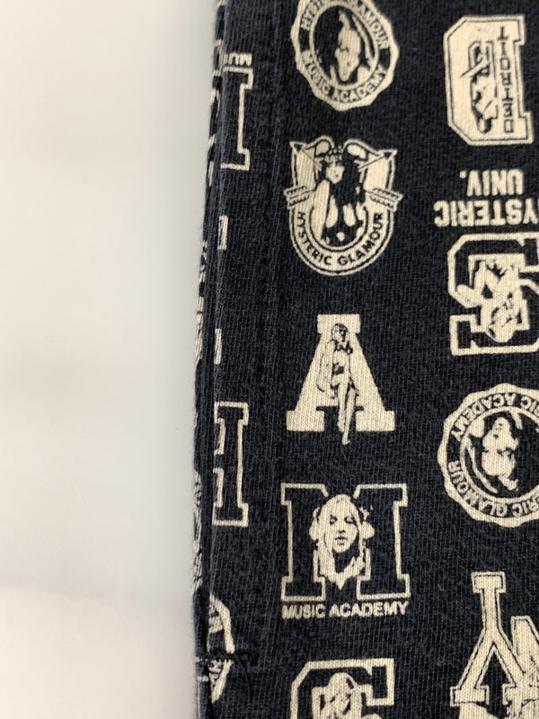 【中古品】【メンズ】 HYSTERIC GLAMOUR × DICKIES ヒステリックグラマ ディッキーズ COLLEGE-LEAGUE総柄 50周年コラボ TEE 半袖 Tシャツ ショートスリーブ 140-260812-hu-13-min サイズ：L カラー：ネイビー 万代Net店