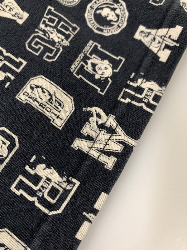 【中古品】【メンズ】 HYSTERIC GLAMOUR × DICKIES ヒステリックグラマ ディッキーズ COLLEGE-LEAGUE総柄 50周年コラボ TEE 半袖 Tシャツ ショートスリーブ 140-260812-hu-13-min サイズ：L カラー：ネイビー 万代Net店