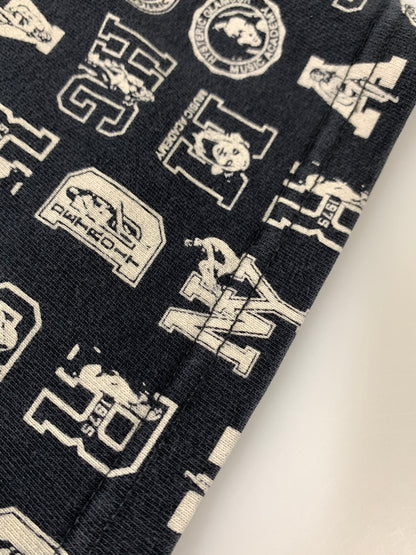 【中古品】【メンズ】 HYSTERIC GLAMOUR × DICKIES ヒステリックグラマ ディッキーズ COLLEGE-LEAGUE総柄 50周年コラボ TEE 半袖 Tシャツ ショートスリーブ 140-260812-hu-13-min サイズ：L カラー：ネイビー 万代Net店