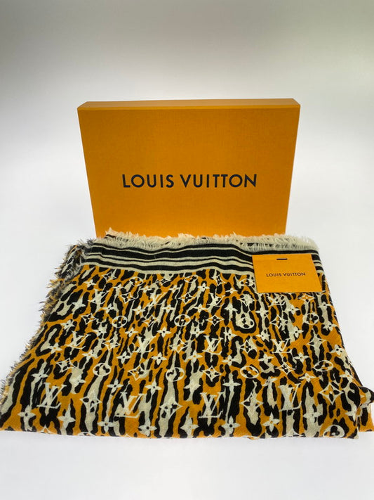 【中古美品】【レディース】 LOUIS VUITTON ルイ・ヴィトン エトール モノグラム ジャングル ストール M73645 ショール マフラー アニマル柄 179-251130-em-48-min カラー：アニマル柄 万代Net店