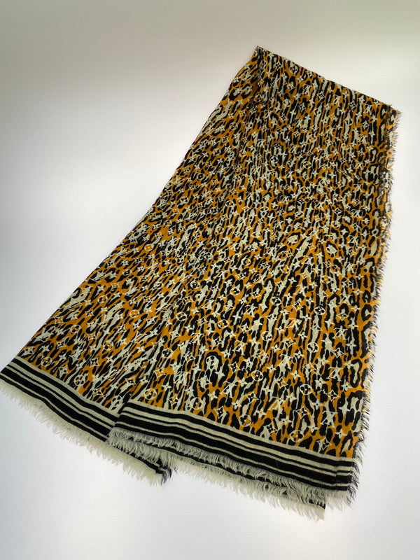 【中古美品】【レディース】 LOUIS VUITTON ルイ・ヴィトン エトール モノグラム ジャングル ストール M73645 ショール マフラー アニマル柄 179-251130-em-48-min カラー：アニマル柄 万代Net店