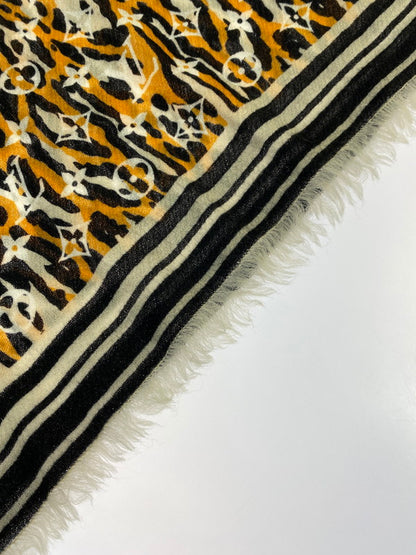 【中古美品】【レディース】 LOUIS VUITTON ルイ・ヴィトン エトール モノグラム ジャングル ストール M73645 ショール マフラー アニマル柄 179-251130-em-48-min カラー：アニマル柄 万代Net店