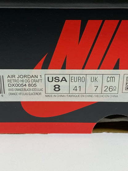 【中古品】【メンズ】 NIKE ナイキ AIR JORDAN 1 RETRO HIGH OG CRAFT DX0054-805 エア ジョーダン 1 レトロ ハイ オリジナル クラフト スニーカー 靴 160-251203-kk-04-min カラー：VIVID ORANGE/BLACK-ICED LILAC-TRUE BLUE-SAIL 万代Net店