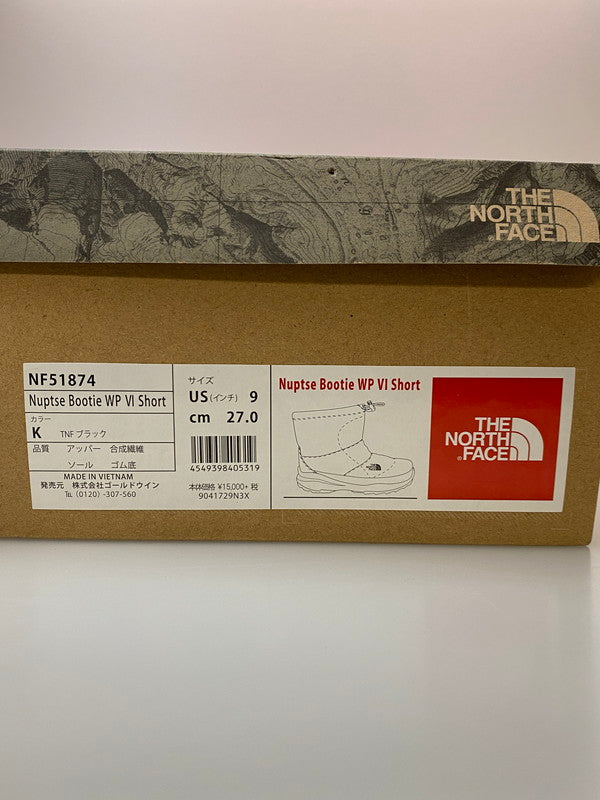 【中古品】【メンズ】 THE NORTH FACE ザ・ノースフェイス NUPTSE BOOTIE WP VI SHORT NF51874 ヌプシ ブーティ ウォータープルーフ ショート 靴 165-251204-jt-22-min サイズ：US 9 27.0cm カラー：ブラック 万代Net店
