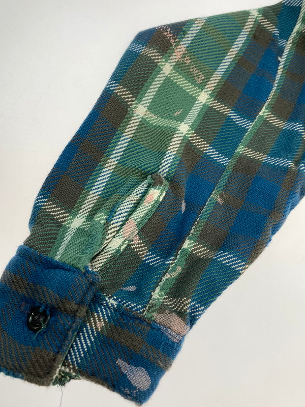 【現状渡し品】【メンズ】 FIVE BROTHER ファイブブラザー 70's L/S HEAVY FLANNEL SHIRT VINTAGE 70年代 ロングスリーブ ヘビーフランネルシャツ長袖 トップス ヴィンテージ 146-251201-kk-54-min サイズ：M カラー：グリーン 万代Net店