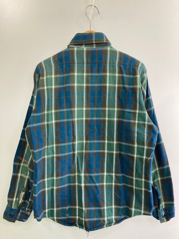 【現状渡し品】【メンズ】 FIVE BROTHER ファイブブラザー 70's L/S HEAVY FLANNEL SHIRT VINTAGE 70年代 ロングスリーブ ヘビーフランネルシャツ長袖 トップス ヴィンテージ 146-251201-kk-54-min サイズ：M カラー：グリーン 万代Net店