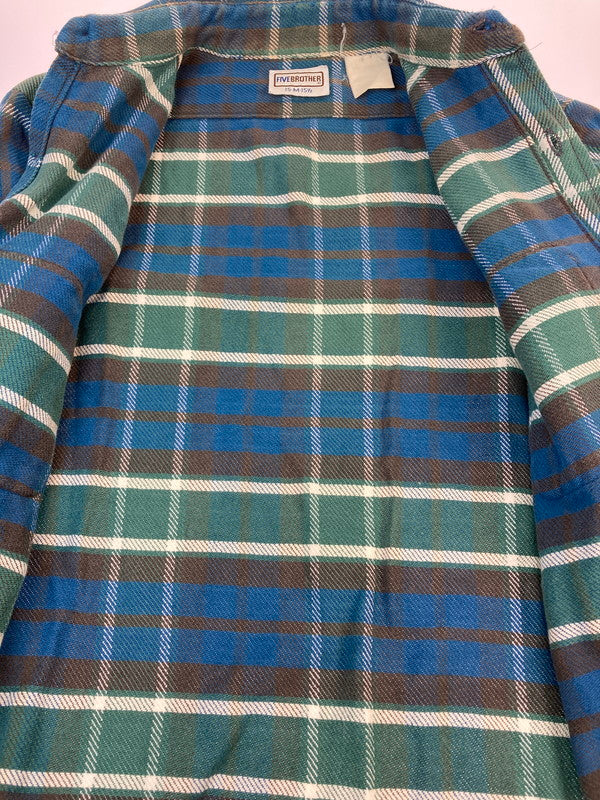 【現状渡し品】【メンズ】 FIVE BROTHER ファイブブラザー 70's L/S HEAVY FLANNEL SHIRT VINTAGE 70年代 ロングスリーブ ヘビーフランネルシャツ長袖 トップス ヴィンテージ 146-251201-kk-54-min サイズ：M カラー：グリーン 万代Net店
