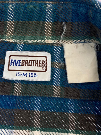 【現状渡し品】【メンズ】 FIVE BROTHER ファイブブラザー 70's L/S HEAVY FLANNEL SHIRT VINTAGE 70年代 ロングスリーブ ヘビーフランネルシャツ長袖 トップス ヴィンテージ 146-251201-kk-54-min サイズ：M カラー：グリーン 万代Net店