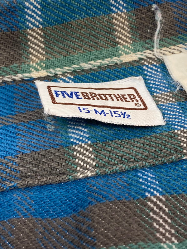 【現状渡し品】【メンズ】 FIVE BROTHER ファイブブラザー 70's L/S HEAVY FLANNEL SHIRT VINTAGE 70年代 ロングスリーブ ヘビーフランネルシャツ長袖 トップス ヴィンテージ 146-251201-kk-54-min サイズ：M カラー：グリーン 万代Net店