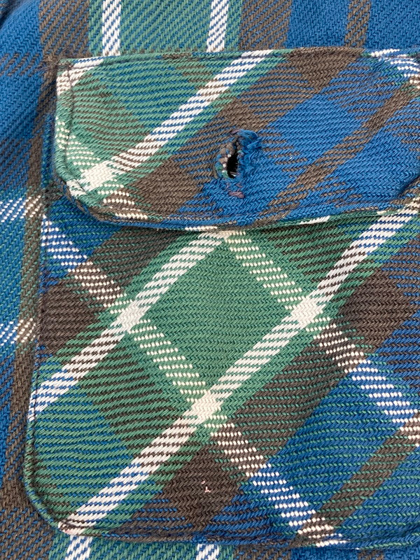 【現状渡し品】【メンズ】 FIVE BROTHER ファイブブラザー 70's L/S HEAVY FLANNEL SHIRT VINTAGE 70年代 ロングスリーブ ヘビーフランネルシャツ長袖 トップス ヴィンテージ 146-251201-kk-54-min サイズ：M カラー：グリーン 万代Net店