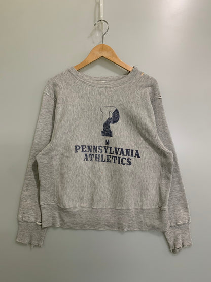 【現状渡し品】【メンズ】 Champion チャンピオン 80's REVERSE WEAVE CREWNECK SWEATSHIRT PENNSYLVANIA ATHLETICS VINTAGE 80年代 リバースウィーブ クルーネックスウェットシャツ トップス トレーナー ヴィンテージ 146-251201-kk-39-min サイズ：M カラー：グレー 万代Net店