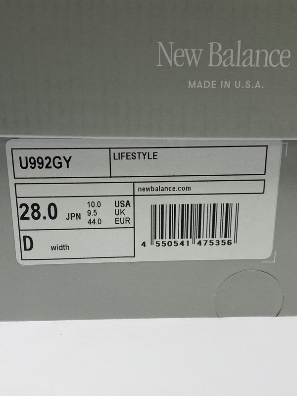 【中古品】【メンズ】 NEW BALANCE ニューバランス M992 U992GY MADE IN USA ローカット スニーカー 靴 162-251203-kk-10-min カラー：GRAY 万代Net店