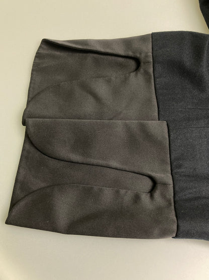 【中古品】【レディース】 CELINE セリーヌ フィービー期 シルク切替 ウールパンツ ボトムス 168-251204-jt-35-min サイズ：34 カラー：ネイビー 万代Net店