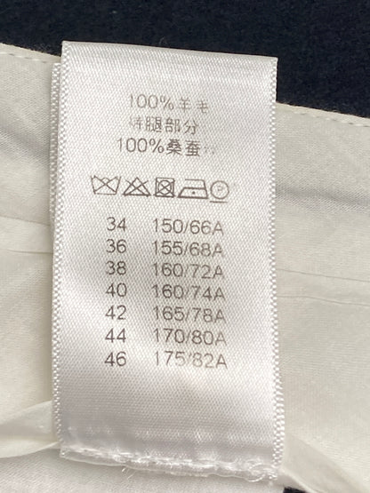 【中古品】【レディース】 CELINE セリーヌ フィービー期 シルク切替 ウールパンツ ボトムス 168-251204-jt-35-min サイズ：34 カラー：ネイビー 万代Net店