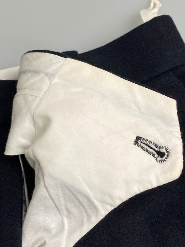 【中古品】【レディース】 CELINE セリーヌ フィービー期 シルク切替 ウールパンツ ボトムス 168-251204-jt-35-min サイズ：34 カラー：ネイビー 万代Net店