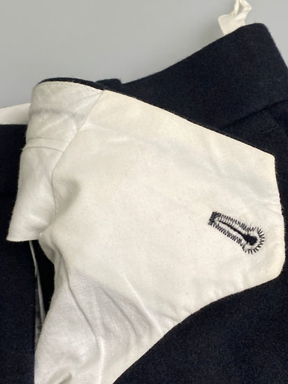 【中古品】【レディース】 CELINE セリーヌ フィービー期 シルク切替 ウールパンツ ボトムス 168-251204-jt-35-min サイズ：34 カラー：ネイビー 万代Net店