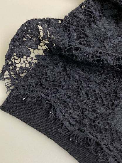 【中古品】【レディース】 VALENTINO ヴァレンティノ レース ドッキング ニット FBC9A520 レディース ワンピース 170-251208-em-06-min サイズ：S カラー：ネイビー 万代Net店