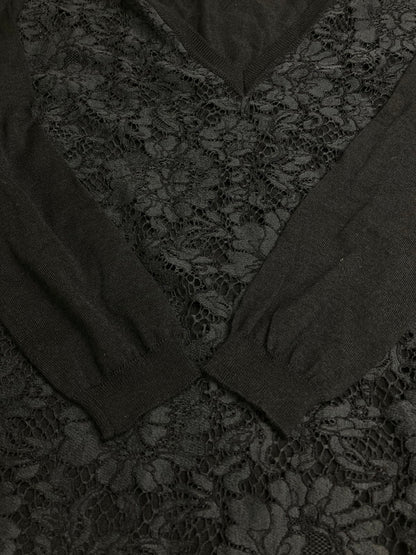 【中古品】【レディース】 VALENTINO ヴァレンティノ レース ドッキング ニット FBC9A520 レディース ワンピース 170-251208-em-06-min サイズ：S カラー：ネイビー 万代Net店